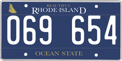 RI license plate 069654