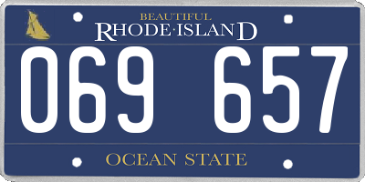 RI license plate 069657