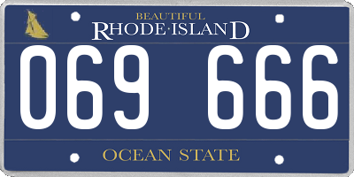 RI license plate 069666