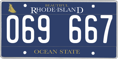 RI license plate 069667