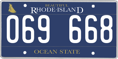 RI license plate 069668