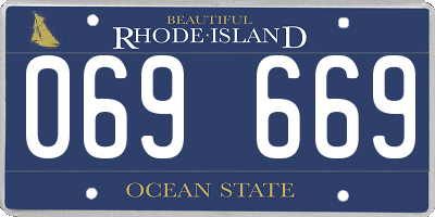 RI license plate 069669