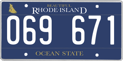 RI license plate 069671