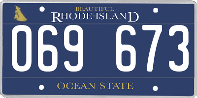 RI license plate 069673