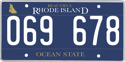 RI license plate 069678