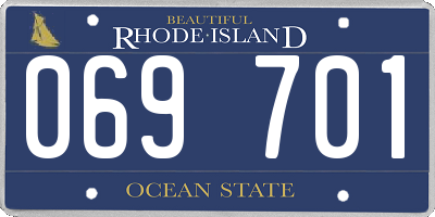 RI license plate 069701