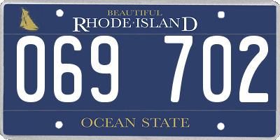 RI license plate 069702