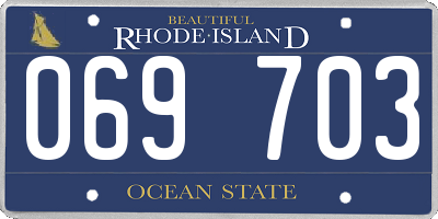 RI license plate 069703