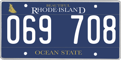 RI license plate 069708