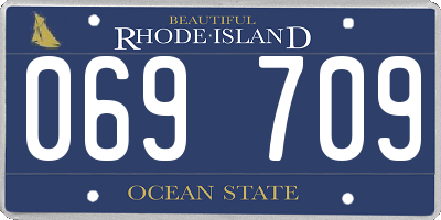 RI license plate 069709