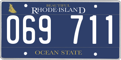 RI license plate 069711