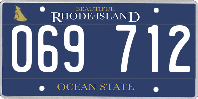 RI license plate 069712
