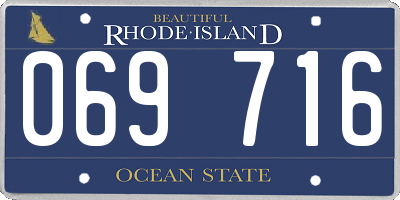 RI license plate 069716