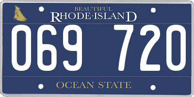 RI license plate 069720