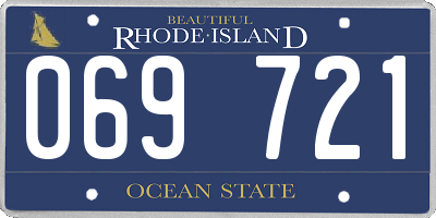 RI license plate 069721