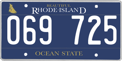 RI license plate 069725