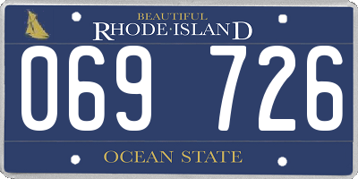 RI license plate 069726