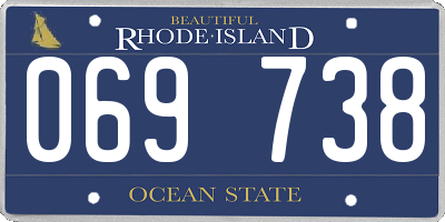 RI license plate 069738