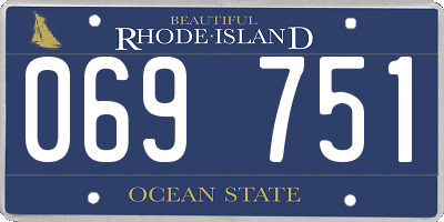 RI license plate 069751
