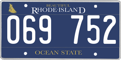 RI license plate 069752
