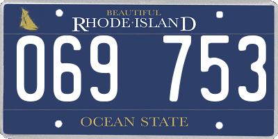 RI license plate 069753