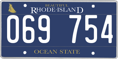 RI license plate 069754