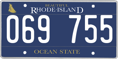 RI license plate 069755