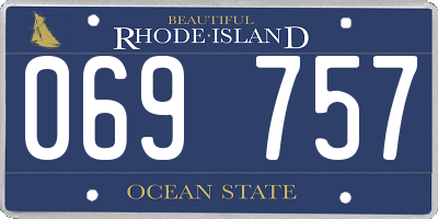 RI license plate 069757
