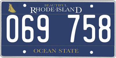 RI license plate 069758