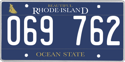 RI license plate 069762