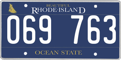 RI license plate 069763