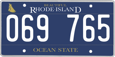 RI license plate 069765