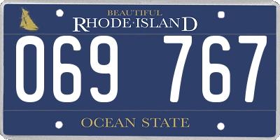 RI license plate 069767