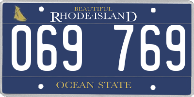 RI license plate 069769