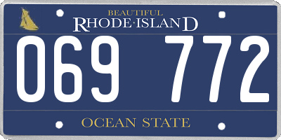 RI license plate 069772