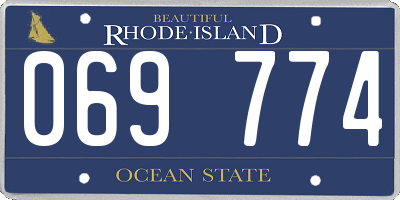 RI license plate 069774