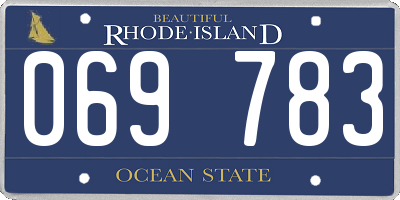RI license plate 069783