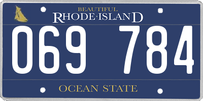 RI license plate 069784