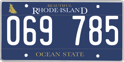 RI license plate 069785