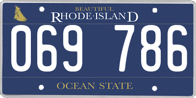 RI license plate 069786