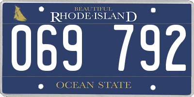 RI license plate 069792