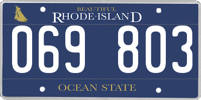 RI license plate 069803