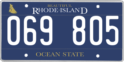 RI license plate 069805