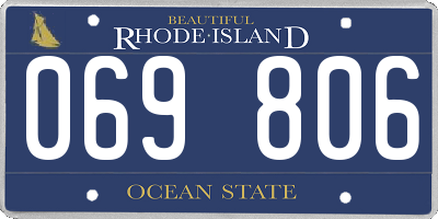 RI license plate 069806