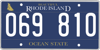 RI license plate 069810