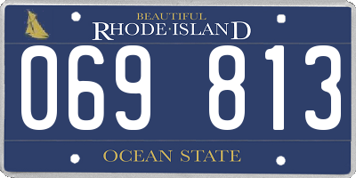 RI license plate 069813