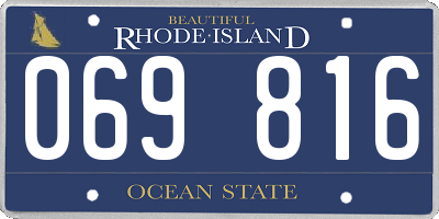 RI license plate 069816