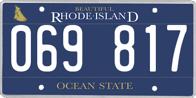 RI license plate 069817