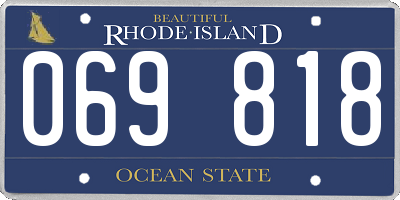RI license plate 069818