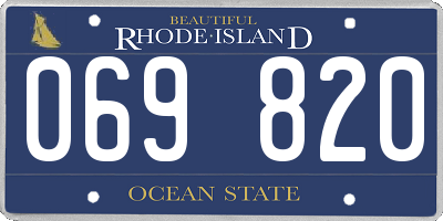 RI license plate 069820